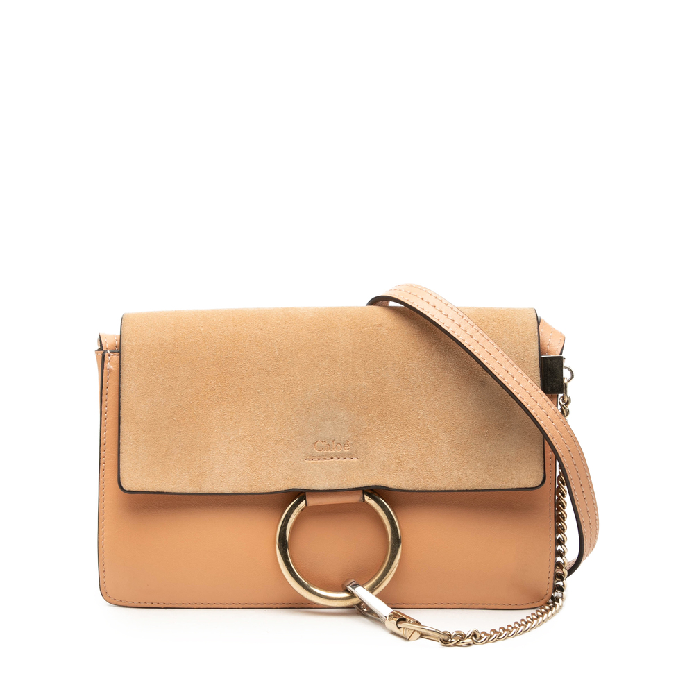 Pre-Loved Chloé Small Suede and Calfskin Faye Crossbody